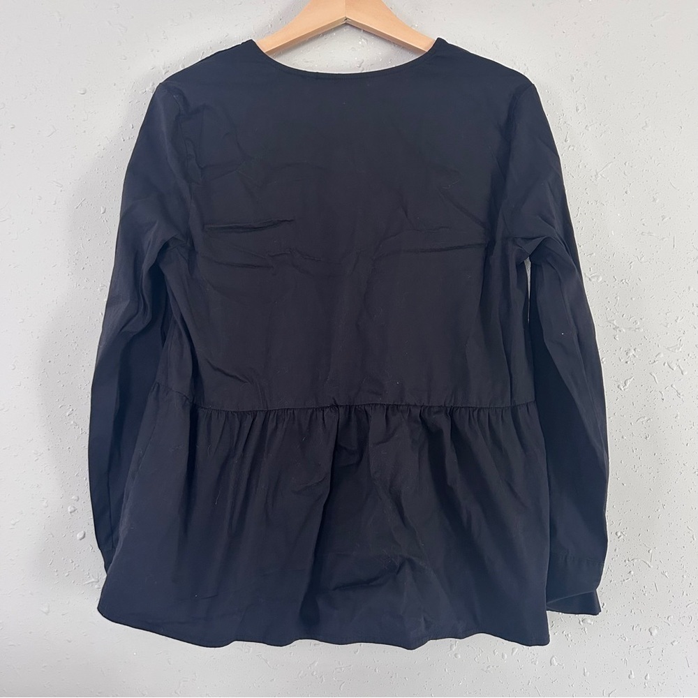 Soft Surroundings Elegant Black Buttoned Women's Top Blouse Lightweight Gold - Picture 5 of 7
